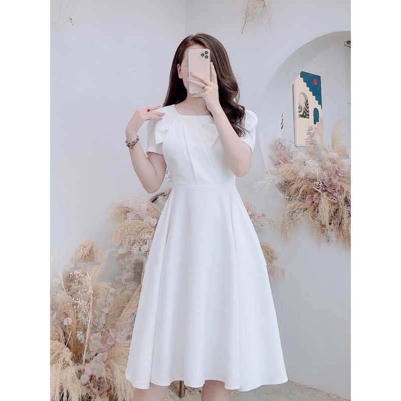 Váy trắng thiết kế Vivian Dress dự tiệc đi cưới sự kiện - Ảnh thật 100% - Thời Trang Váy