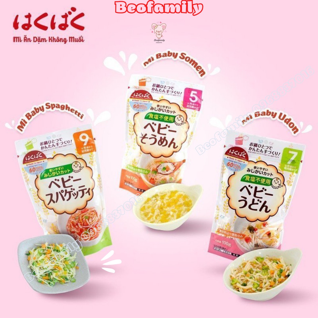 Mì Somen tách muối Hakubaku Nhật 5M+ 100g - Beofamily