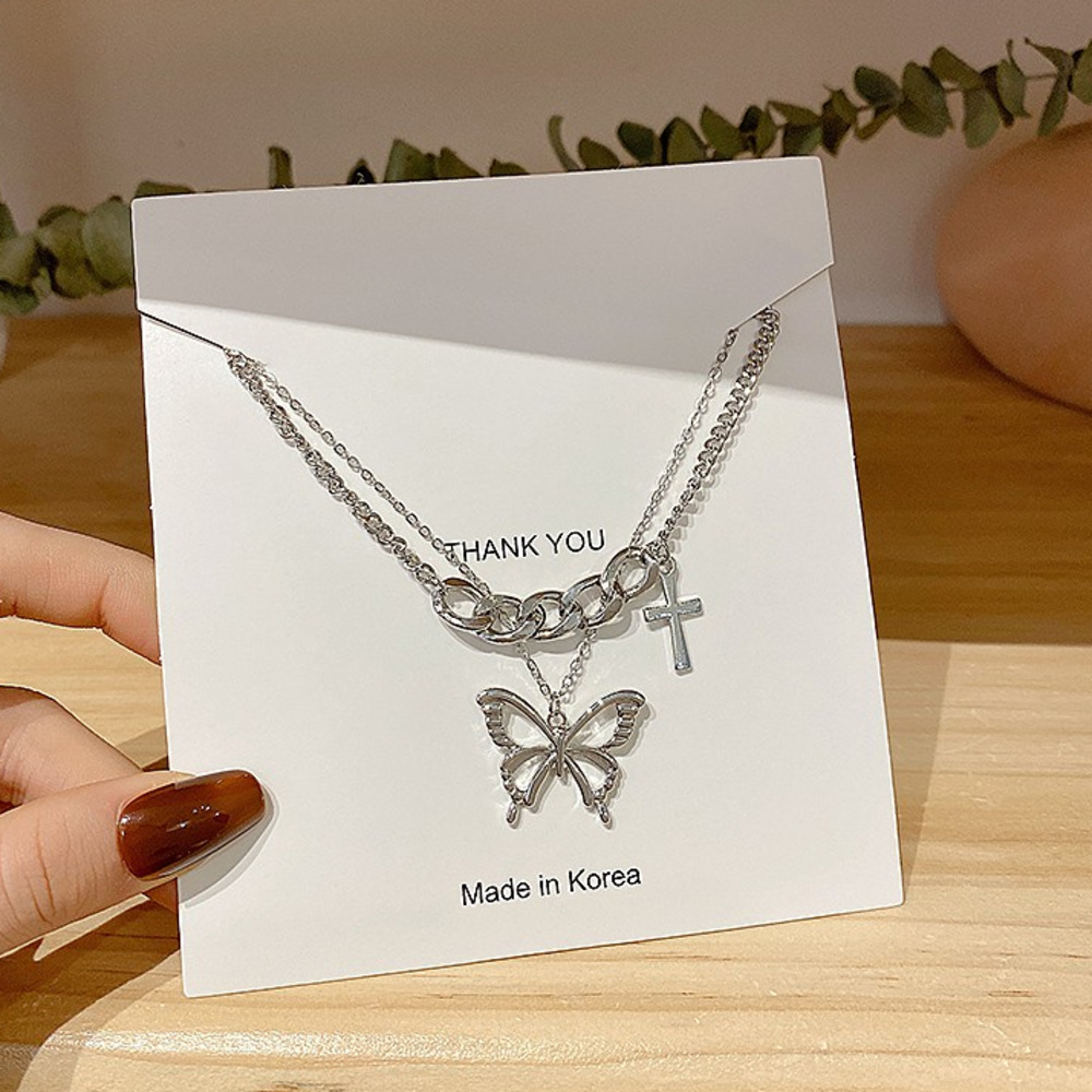 vòng cổ Hợp Kim Mặt Hình Bướm Đính Đá Sang Trọng