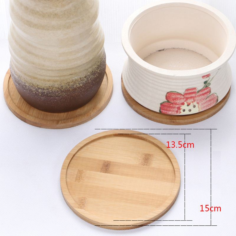 HO Bonsai Flower Pot Holder Fleshy Cushion Wooden Tray Planter Vase Mat Stand Home