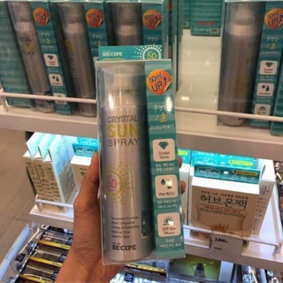 Xịt chống nắng "recipe crystal sun spray spf 50 + pa+++