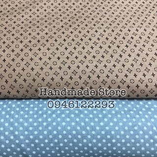 Vải thô basic tone nâu - ghi (Khổ 90*150cm)