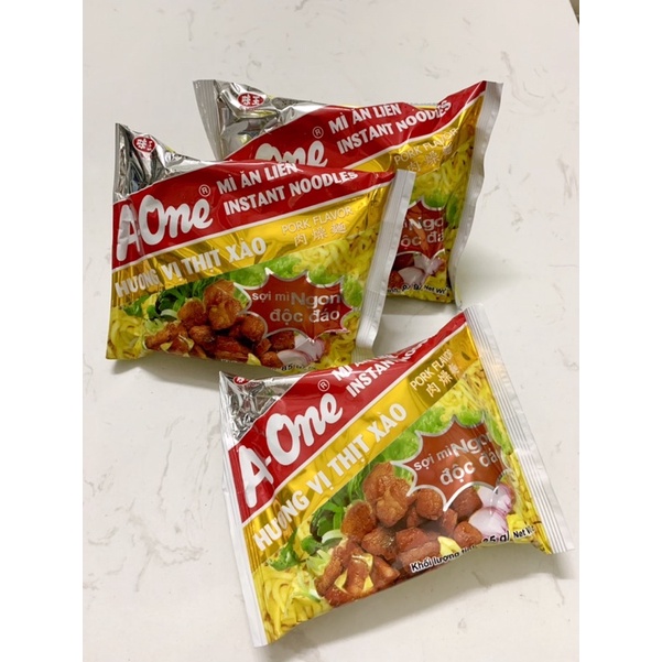 COMBO 5 gói Mì A-One hương vị thịt xào 85g, mì ăn liền ACECOOK