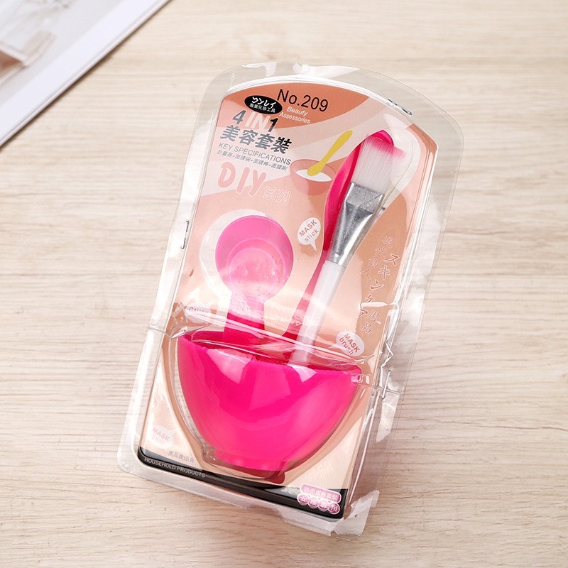 Bộ chén cọ khuấy trộn đắp mặt nạ bột - 6 món