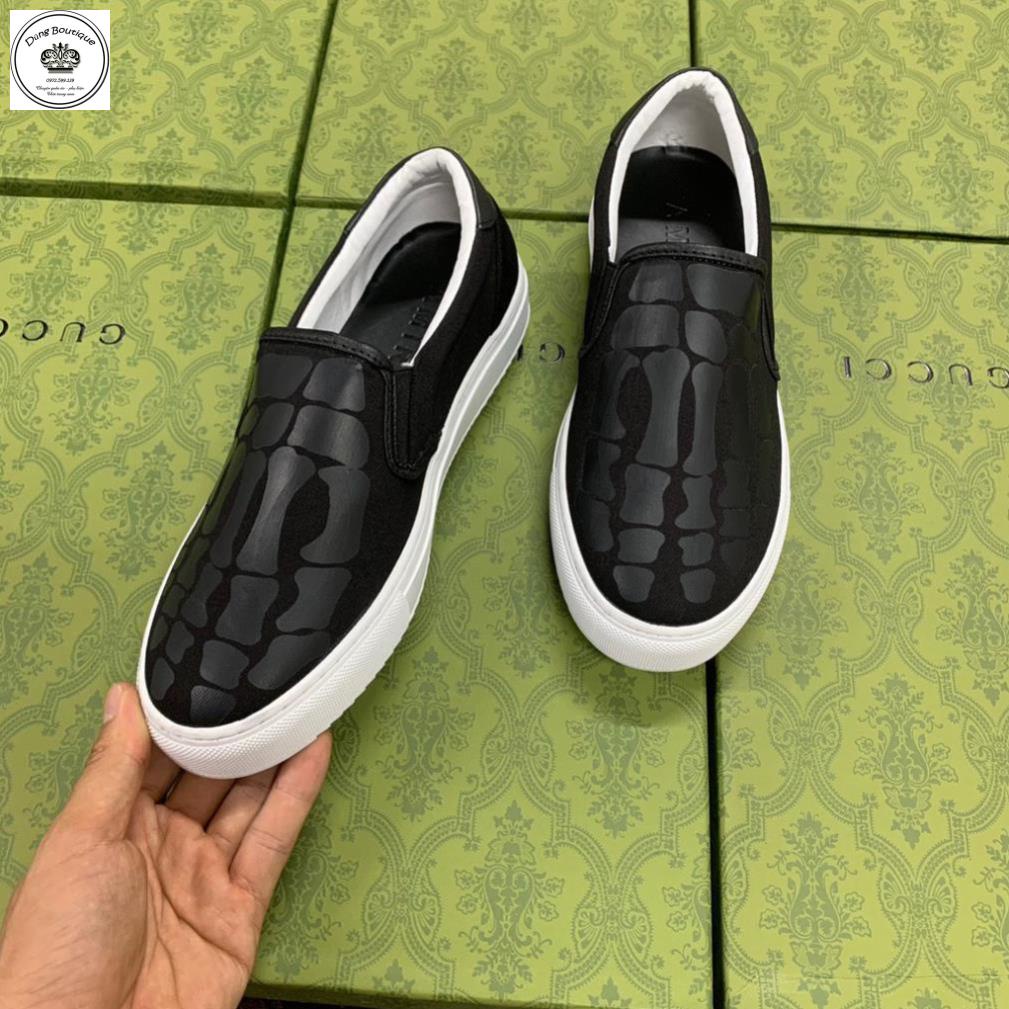 Giầy Slipon PP in Hình Bàn tay - Giày PP in Hình Xương cho Nam  ảnh thật shop chụp