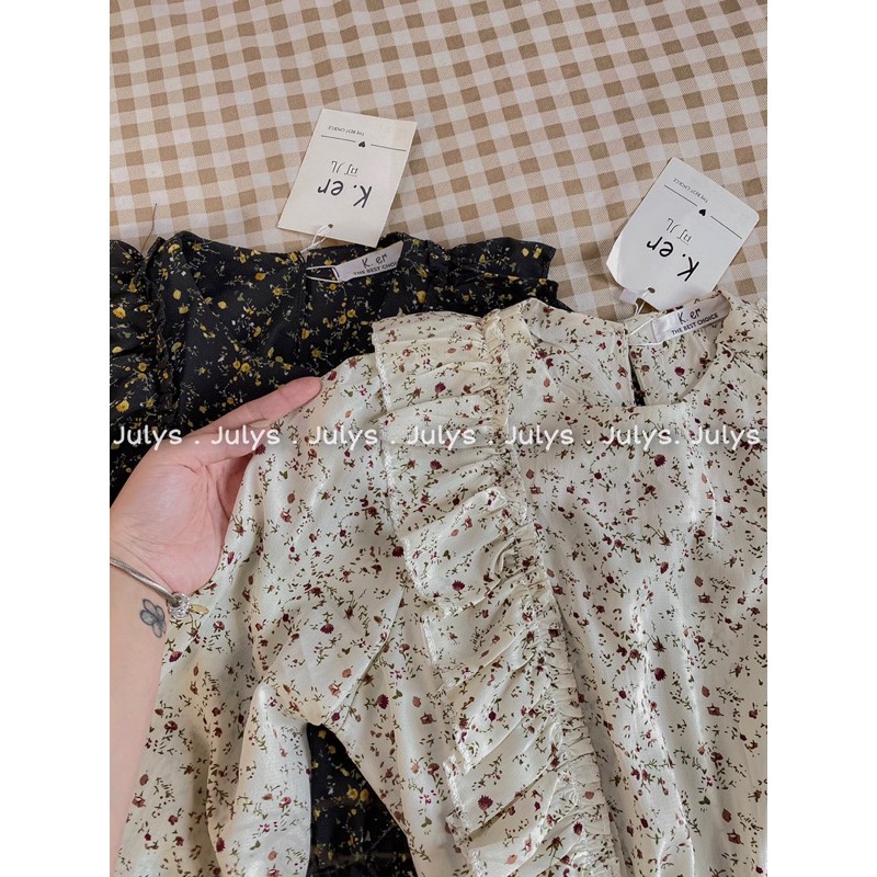 Váy bèo vai hoa nhí 2 màu (ảnh thật shop chụp kèm video cận) | BigBuy360 - bigbuy360.vn