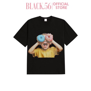 Áo thun nữ Acme de la vie BLACK DONUTS 5 ,áo thun nữ dáng rộng tay lỡ unisex ,BLACK56 M40