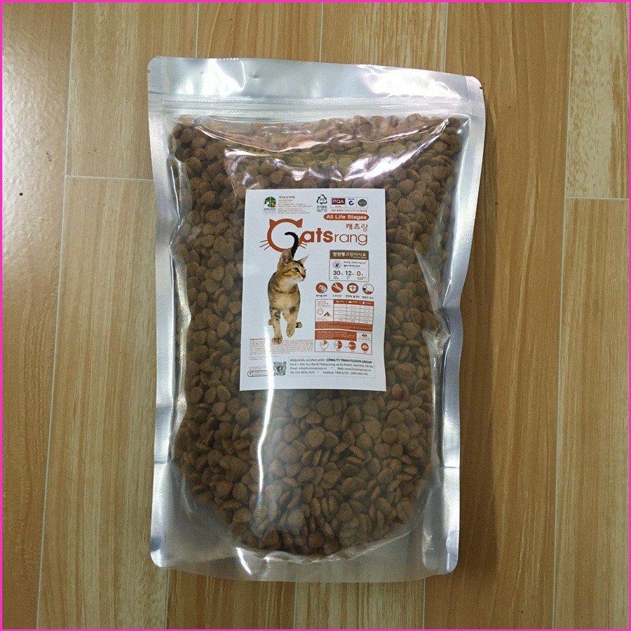 Thức ăn hạt cho mèo Catsrang, Cat's Eye, Wonder Cat túi zip bạc 1kg giá rẻ tiện lợi tiết kiệm