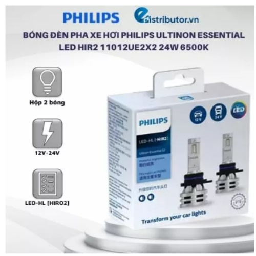 Bóng Đèn Pha Xe Hơi Philips Ultinon Essential LED HIR2 11012UE2X2 24W 6500K - Hàng chíng hãng