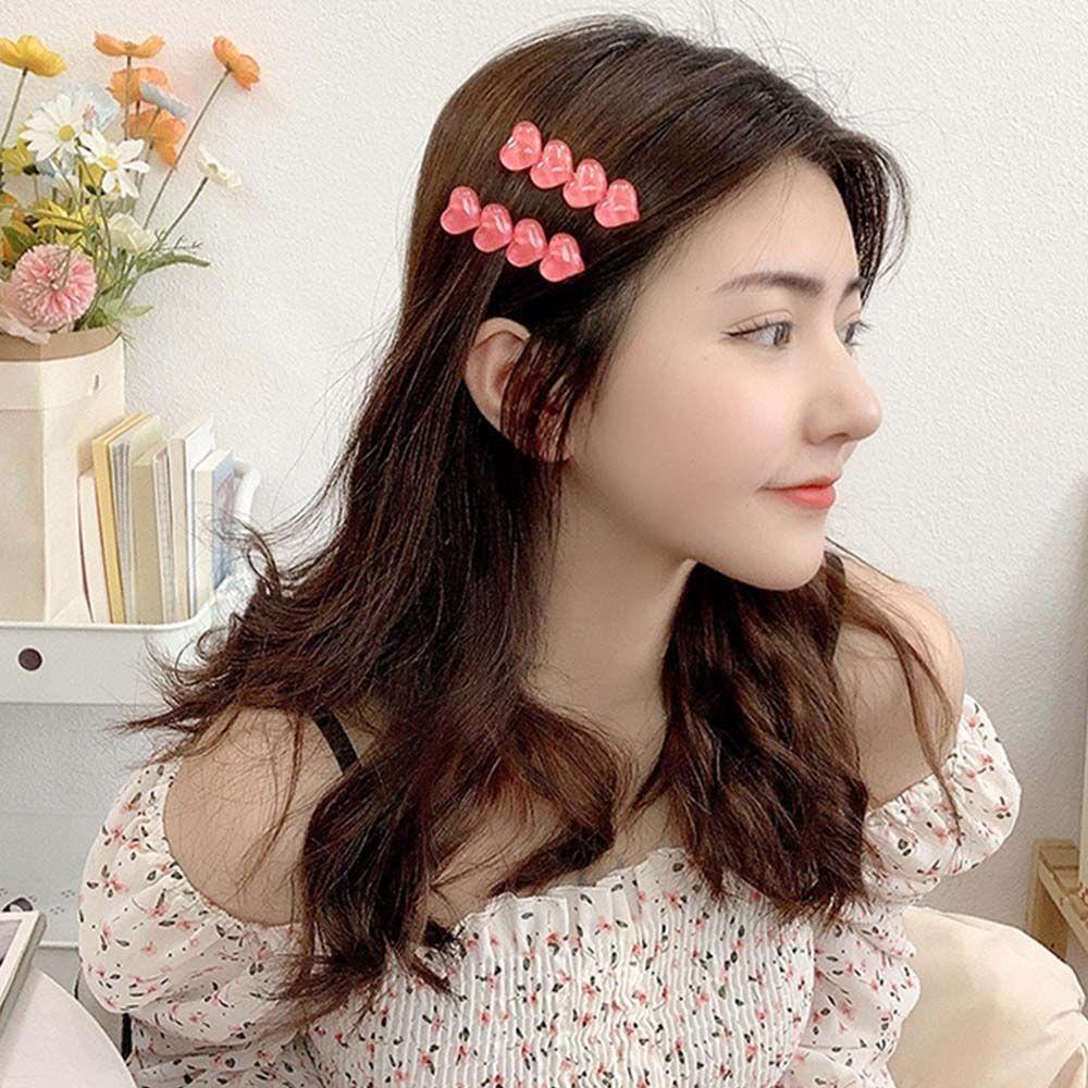 Kẹp Tóc Bằng Acrylic Màu Hồng Dễ Thương Phong Cách Hàn Quốc Cho Nữ
