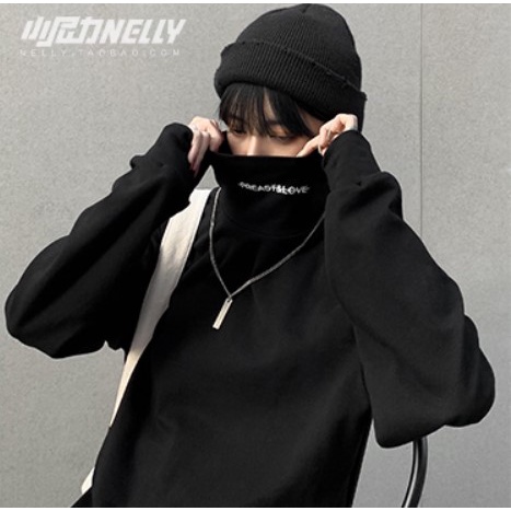 Áo thun nam nữ dài tay form rộng cổ cao thêu ulzzang unisex Áo thun dài tay nam oversize thu đông cổ lọ học sinh đi chơi