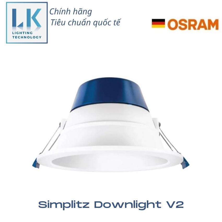 Đèn LED âm trần tròn OSRAM-ĐỨC, Simplitz Downlight V2,14.5W, Ø178x100mm, chất liệu PC vỏ màu trắng, ánh sáng vàng 3000K
