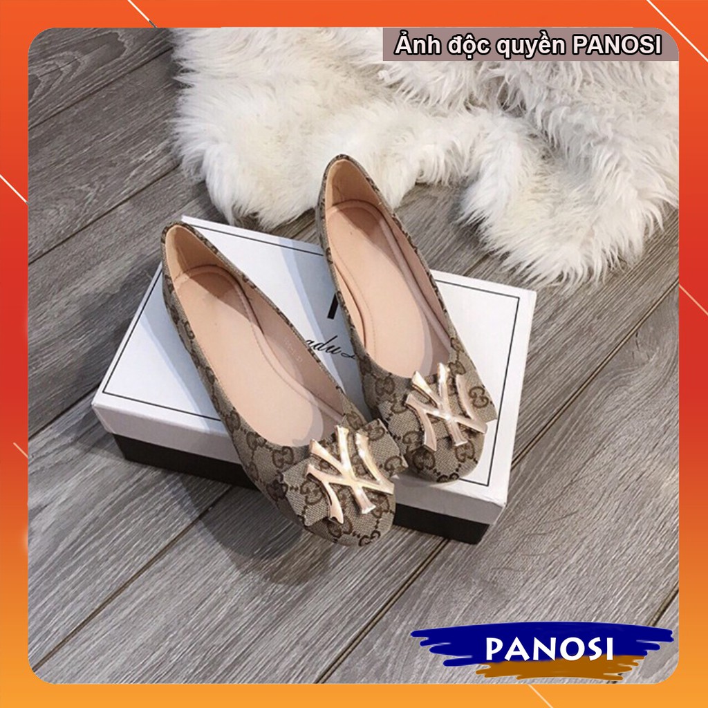 Giày bệt gắn chữ NY hot trend 2 màu nâu và đen | BigBuy360 - bigbuy360.vn