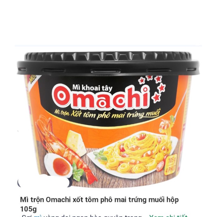 MÌ OMACHI XỐT BÒ HẦM, SƯỜN HẦM NGŨ QỦA. Mì trộn sốt spaghetti THÙNG 30 GÓI. mì trộn sốt trứng muối 12 hop/105g