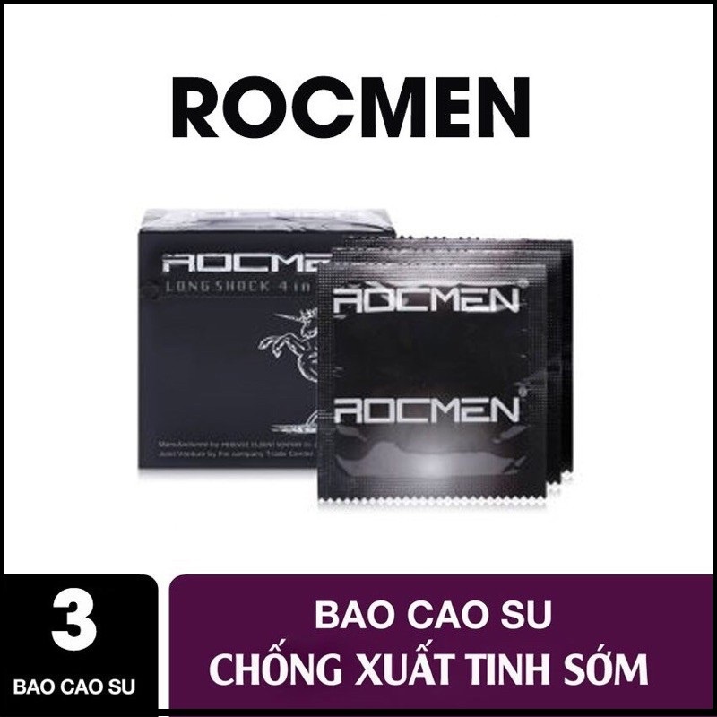 Bao cao su Gân Gai, Kéo dài thời gian Rocmen Đen - Hộp 3 chiếc