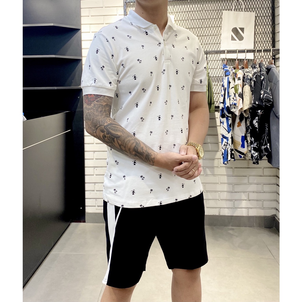 Aó polo nam cao cấp ZRA họa tiết cổ 2 khuy,Form Slimfit,vải COTTON khô co dãn 4 chiều,thấm hút mồ hôi,Hàng VNXK
