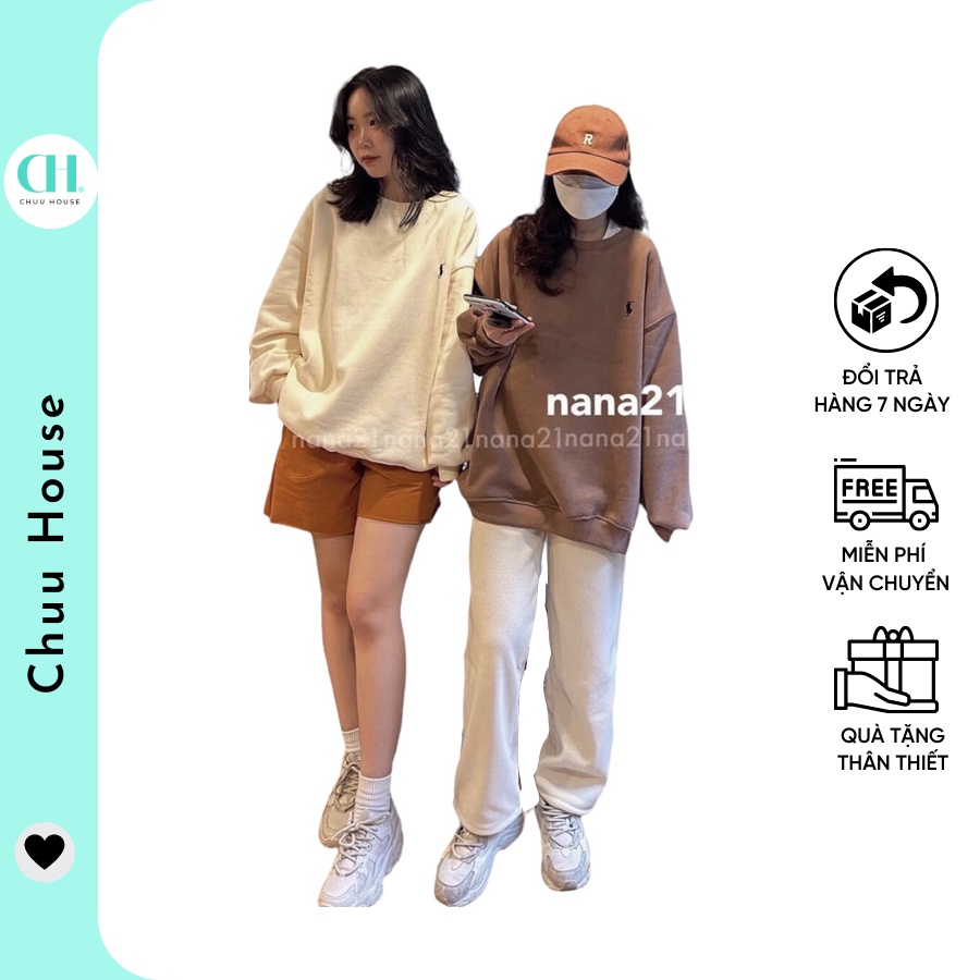 [Có Video + Ảnh Thật] Áo Sweater Nam Nữ Nỉ Thêu Chât Nỉ Bông Mềm Mịn Siêu Xinh- Chuu House- CH0192