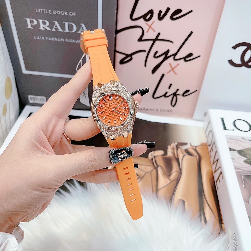 Đồng Hồ Nữ XCer Dây Silicone Cam Rose Gold Chính Hãng 36mm