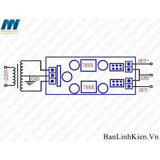 [Mô đun] Module Nguồn LM7805 + LM7905 Đối Xứng