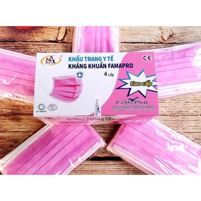 Khẩu trang Y Tế Kháng Khuẩn FAMAPRO Hộp 50 cái đủ 5 màu