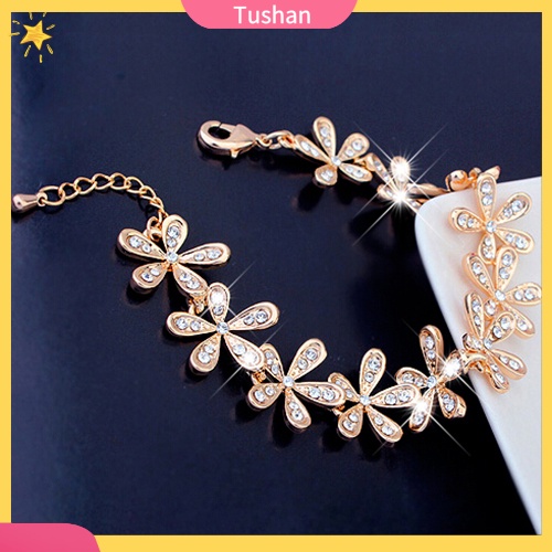 Vòng tay hoa tuyết đính đá nữ tính