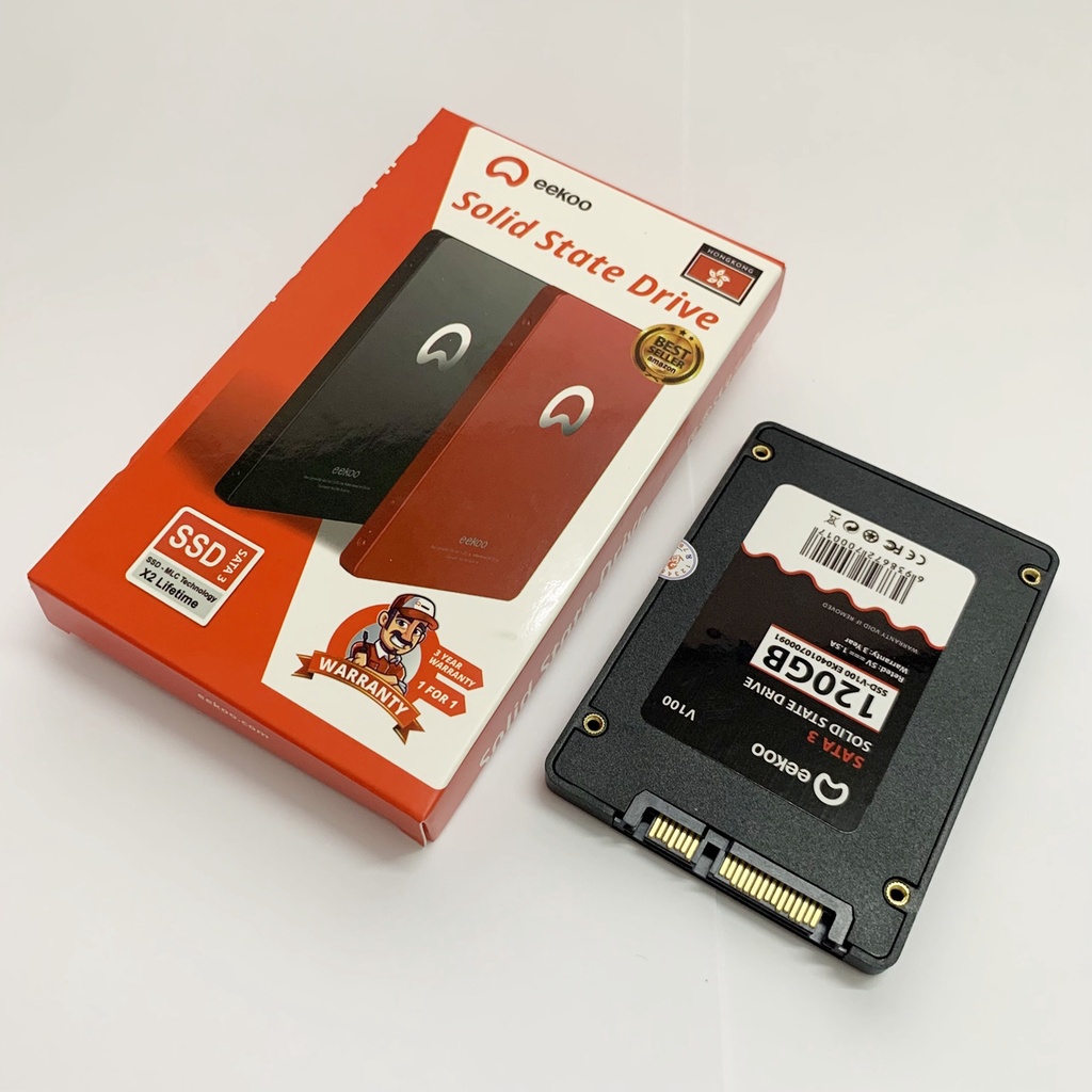 Ổ cứng SSD EEKOO 120G màu đen, chính hãng Vinago bảo hành 36 tháng lỗi đổi mới, ổ cứng di động ssd giá tốt.