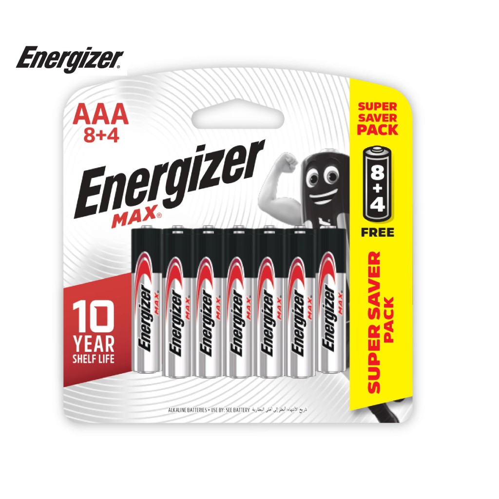 Pin Energizer Max AAA E92 BP8+4 - 100628300