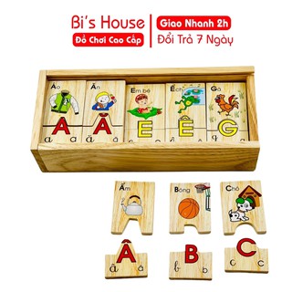 Bộ tìm chữ Tiếng Việt bằng gỗ cao cấp giành cho bé yêu - đồ chơi gỗ Winwintoys