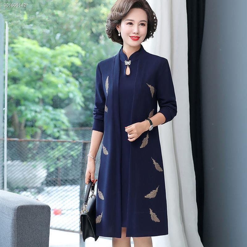 Đầm Tay Dài Thời Trang Xuân Thu Cho Phụ Nữ Trung Niên 40-50 Tuổi