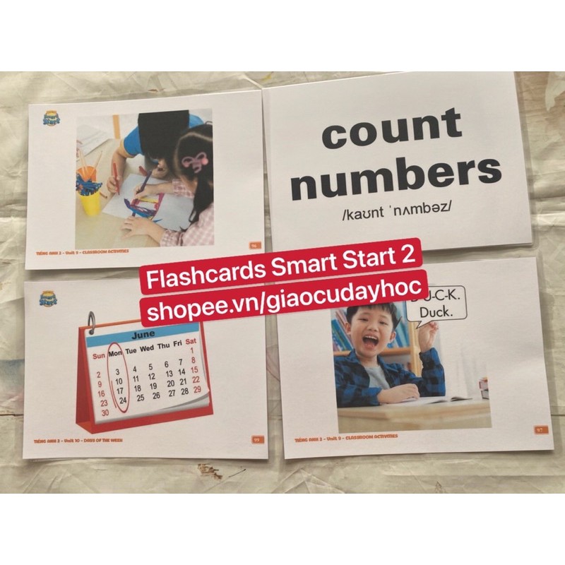 Flashcard Tiếng Anh Lớp 2- Smart Start 2 mới nhất bộ giáo dục - ép plastics siêu đẹp