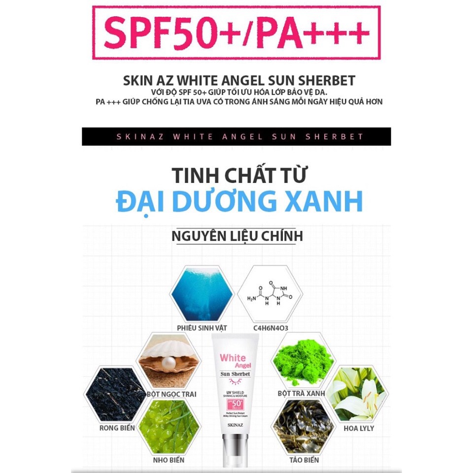 Kem Chống Nắng White Angel Sun Sherbet Skinaz Hàn Quốc - SPF 50 +, PA +++