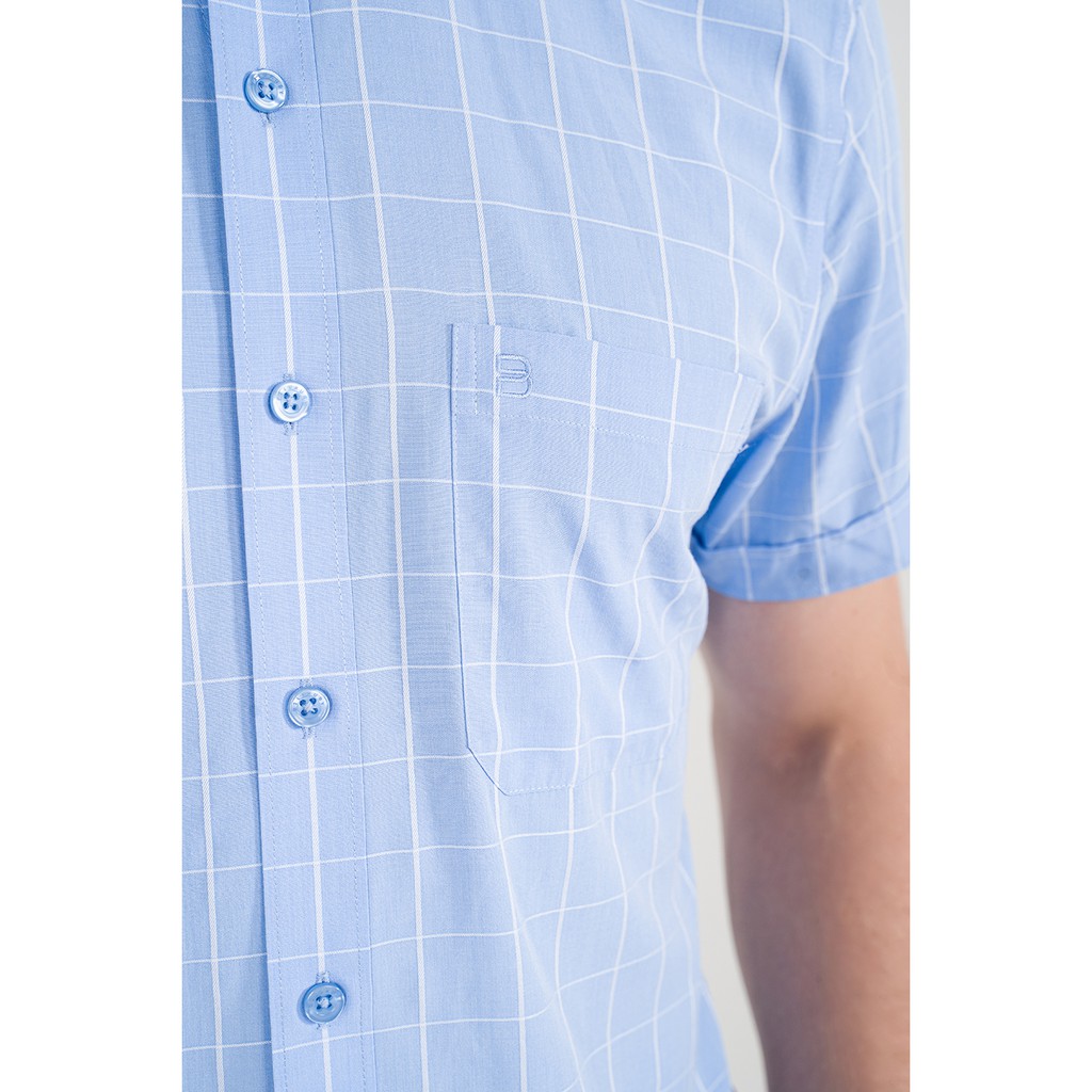 Áo sơ mi nam ngắn tay Biluxury kẻ caro cổ điển trẻ trung dễ mặc thân thiện với làn da 4SMCC003XAH | BigBuy360 - bigbuy360.vn