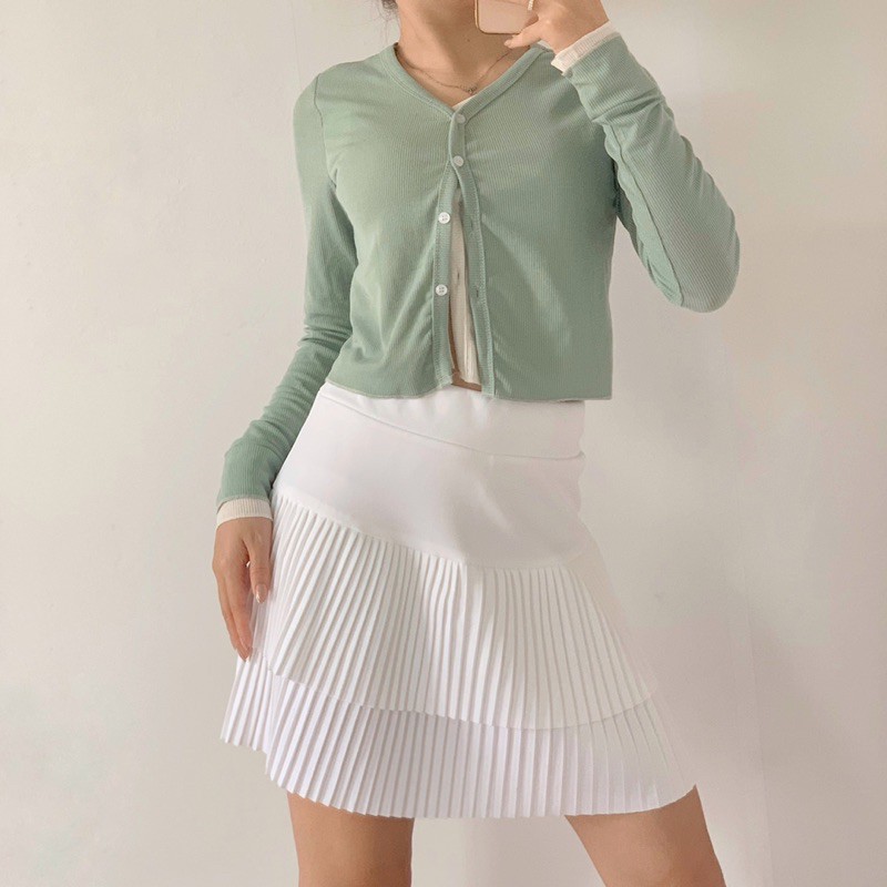 Kiwi Skirt chân váy xếp li 2 tầng phối đồ siêu đẹp | BigBuy360 - bigbuy360.vn
