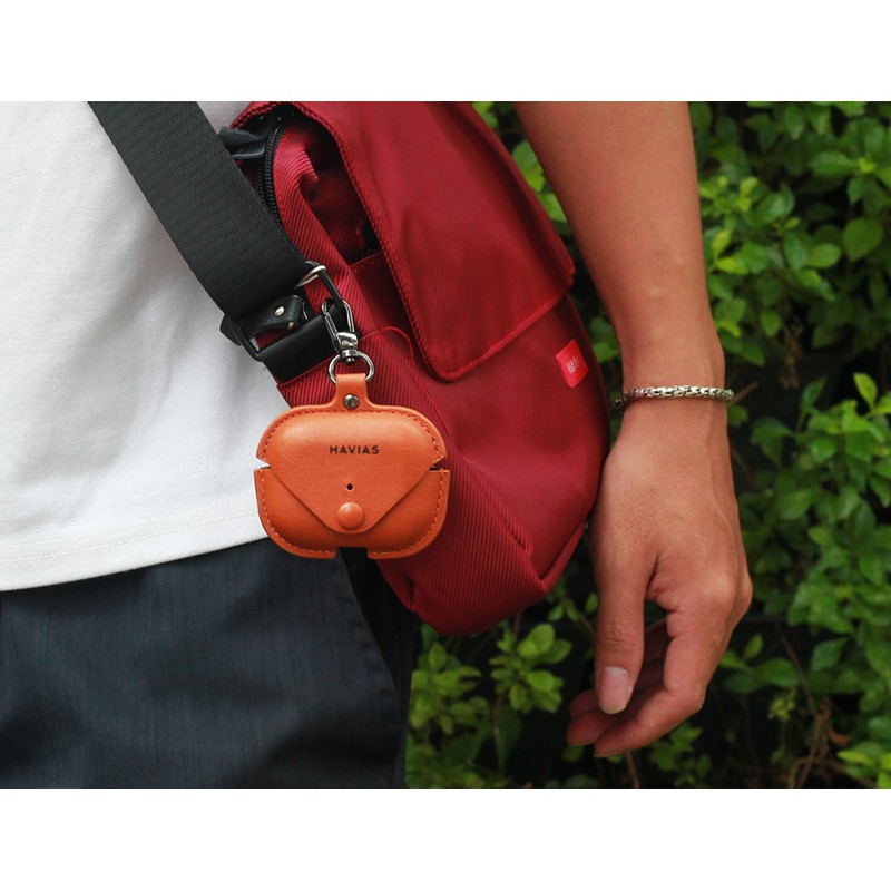 HAVIAS case airpod pro thiết kế thông minh da bò Vachetta Premium nhập khẩu 100%