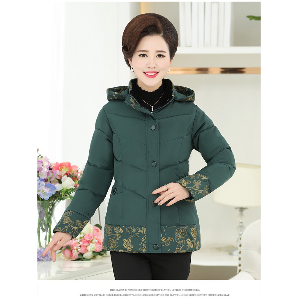 Áo khoác nữ trung niên dày và ấm mẫu đẹp mới nhất 2018 hàng Quảng Châu