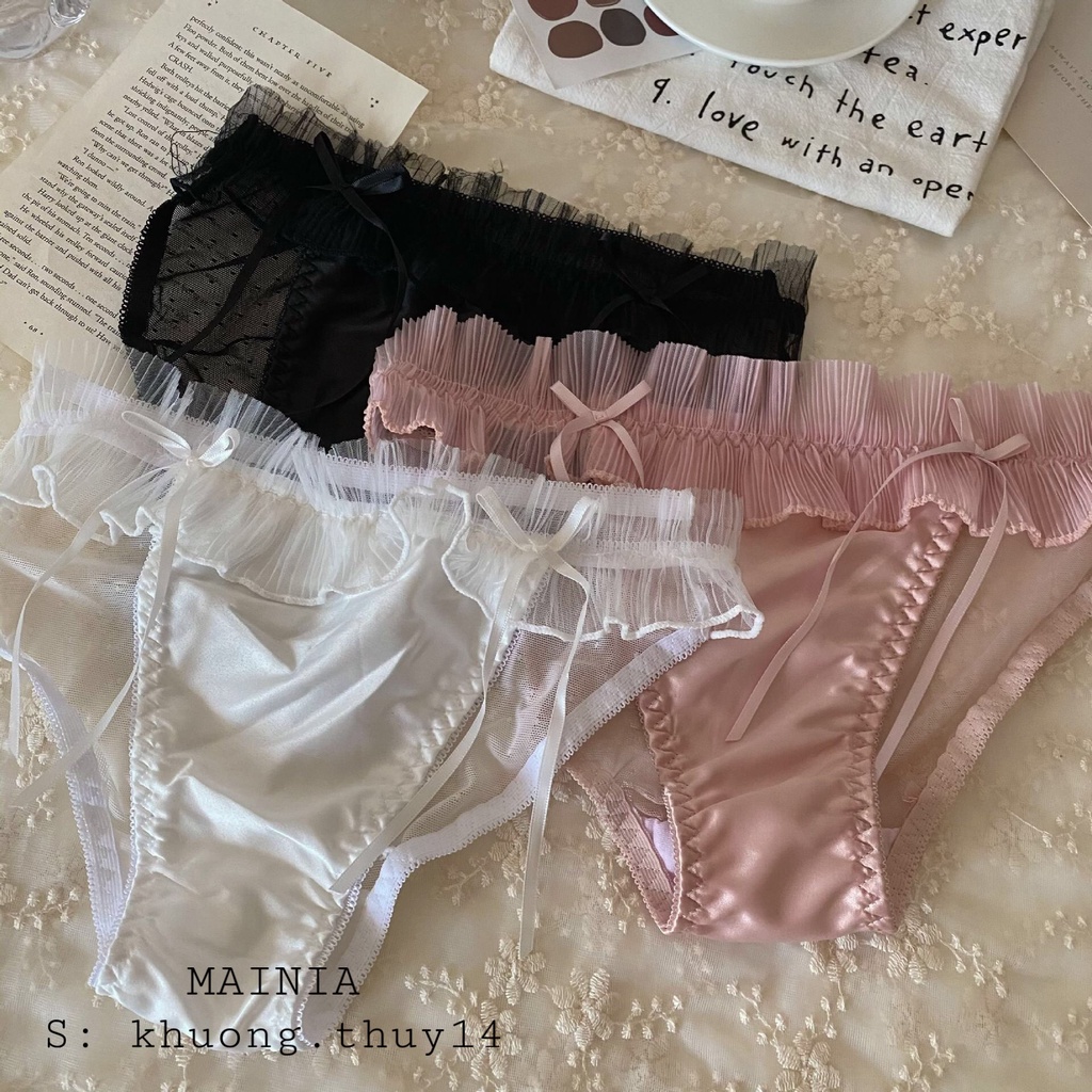[ Hàng Lọai 1 ] Set Bộ Đồ Lót Ren Nơ Dễ Thương Không Gọng Mút Mỏng Xinh Xắn quyến Rũ Sexy Gợi Cảm Mainia Shop