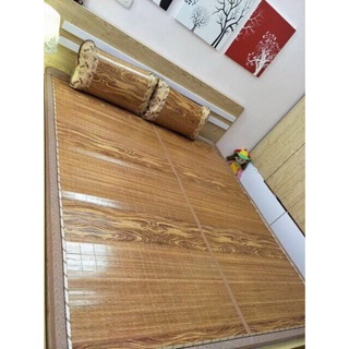 Chiếu trúc tăm vân 2 mặt đế lụa.(Cam kết hàng chuẩn)