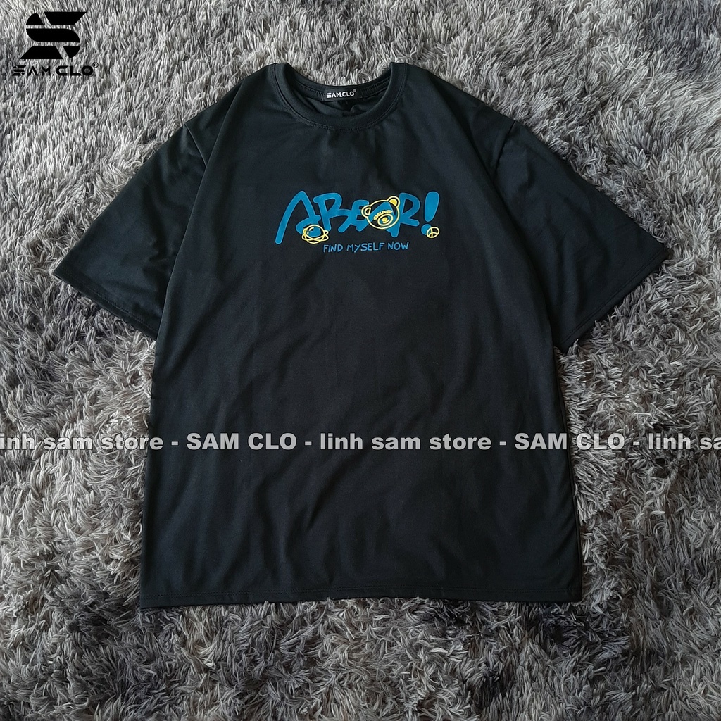 Áo thun tay lỡ nam nữ SAM CLO phông form rộng dáng Unisex - mặc cặp, nhóm, lớp in hình ĐẦU GẤU BEAR GOPS
