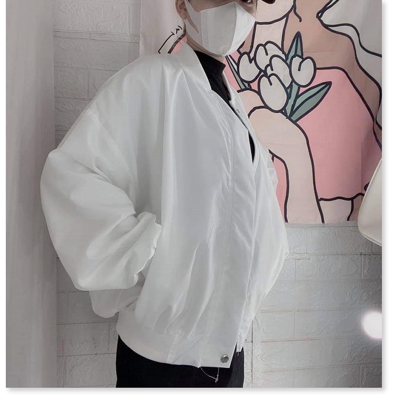 ÁO KHOÁC BOMBER NỮ FORM LỠ IN CHỮ LƯNG SIÊU MỊN ĐẸP