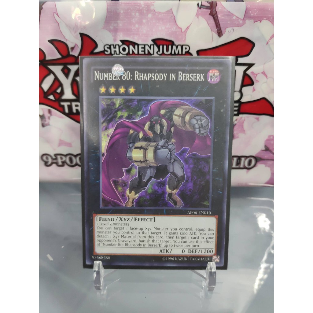 Lá bài thẻ bài Yugioh Number 80 Rhapsody in Berserk - Super Rare - Tặng bọc bài nhựa bảo quản
