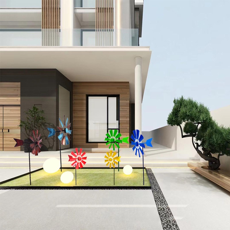Con Quay Cối Xay Gió Bằng Kim Loại Có Thể Xoay Vòng Trang Trí Phong Cảnh