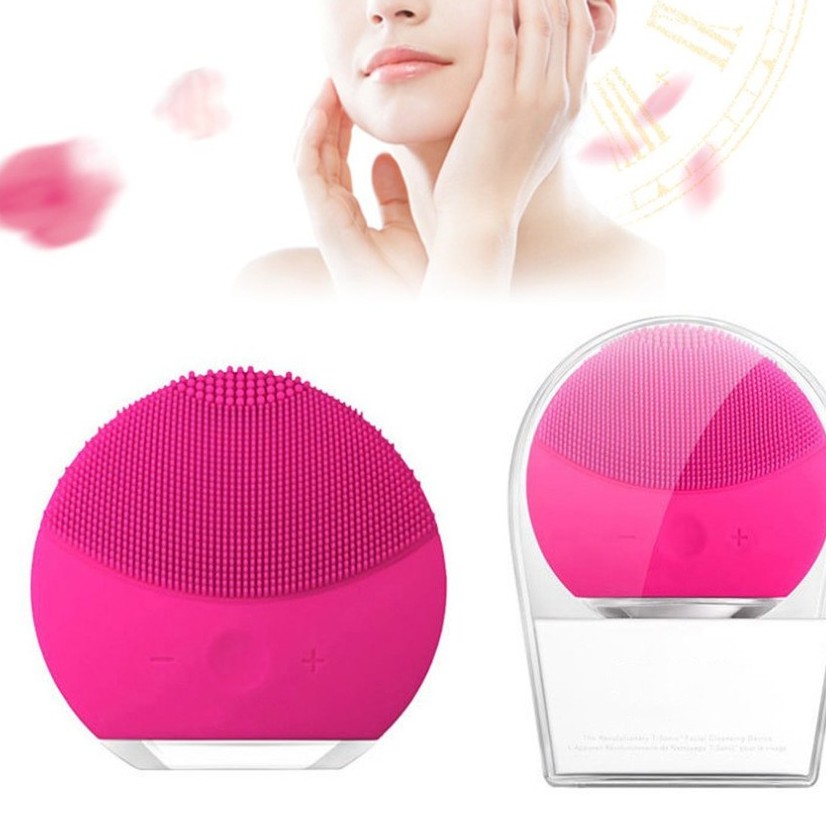 Máy rửa mặt massage mini/ công nghệ sóng âm làm sạch da hiệu quả Chammart