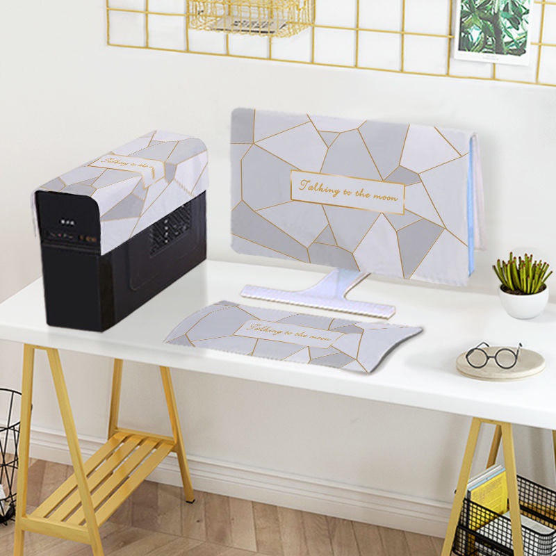 Vải Che Phủ. Vỏ Bọc Màn Hình Máy Tính Bằng Vải Nhung Pha Lê Chống Bụi Phong Cách Bắc Âu