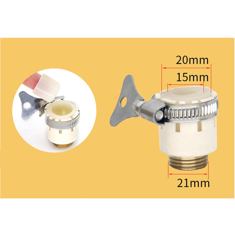 Đầu nối đa năng dùng cho vòi trơn không ren chất liệu silicone, đồng thau dễ sử dụng KC118A