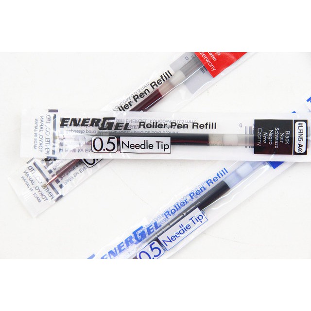 Bút Pentel ENERGEL dạng bấm, thân nhựa trong nét bút 0.5/ 0.7/ 1.0 mm Các Màu Mực Xanh/ Đỏ/ Đen- Ruột bút thay thế