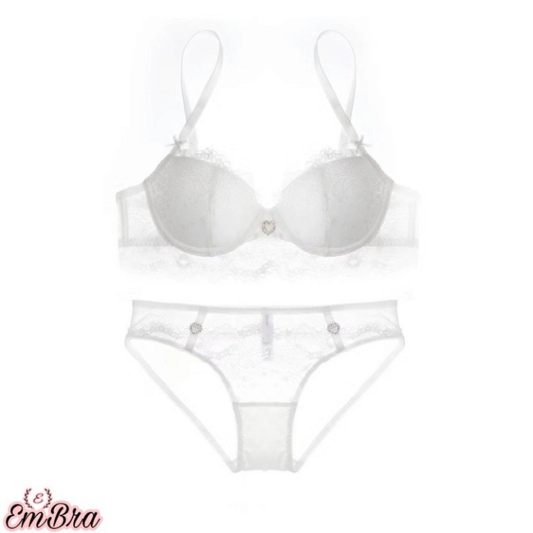 Bộ Đồ Lót Mỏng Có Gọng Tim Ngực Gắn Đá Cao Cấp, Ren Siêu Mềm Sexy Mã EBB20