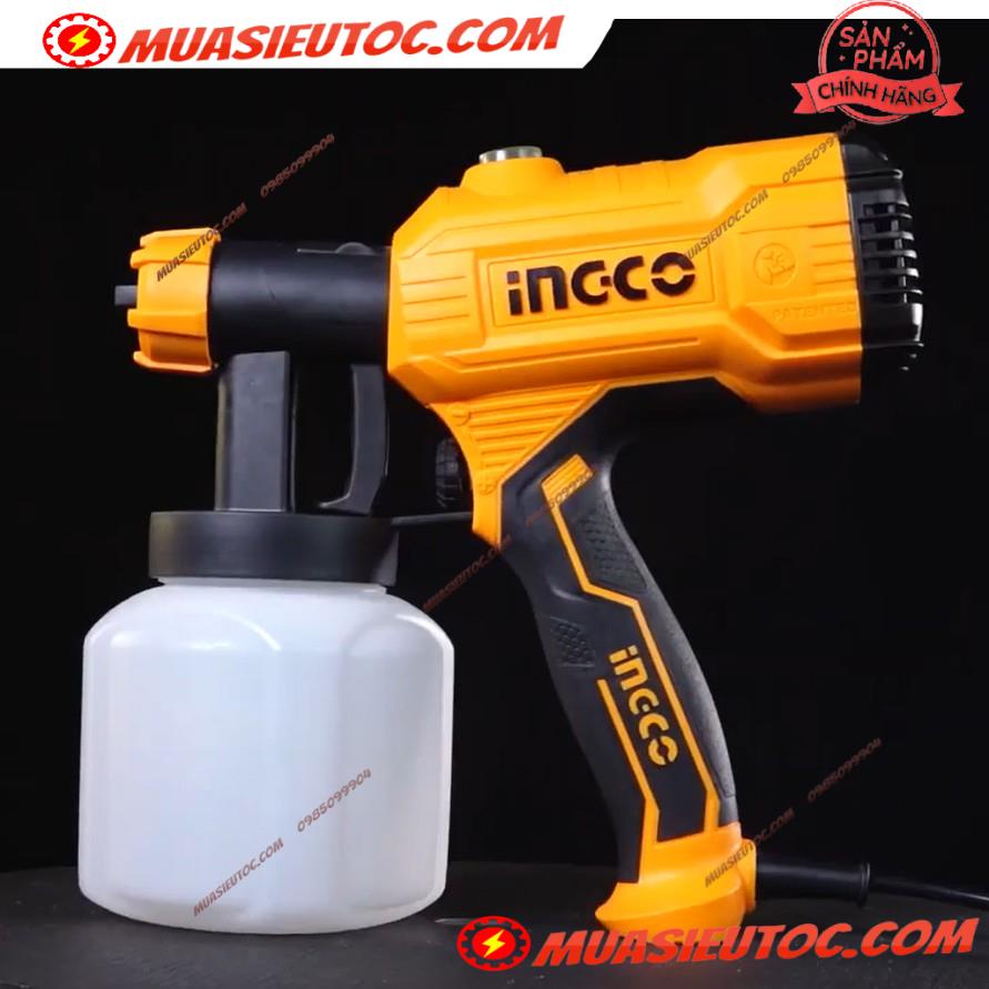 Máy phun sơn dụng cụ súng phun sơn 800ml dùng điện 450W INGCO SPG3508 sơn nước sơn dầu sơn lót với độ nhớt phù hợp