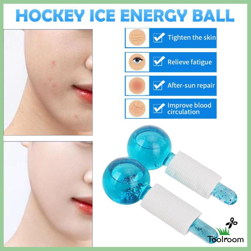 Quả Cầu Pha Lê Làm Mát Chăm Sóc Da Mặt Cổ Màu Hồng