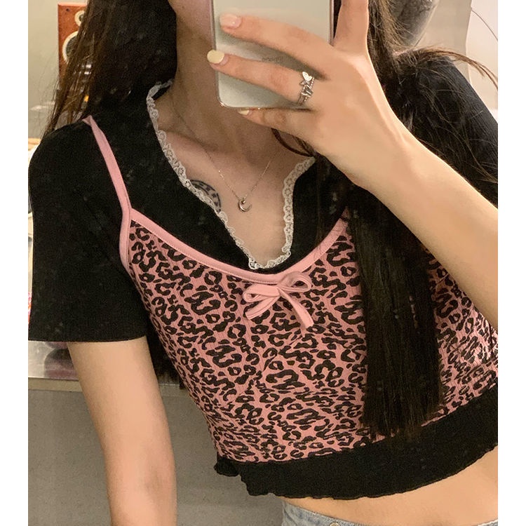 Áo Hai Dây Họa Tiết Da Báo Thời Trang Cho Nữ Sinh | BigBuy360 - bigbuy360.vn