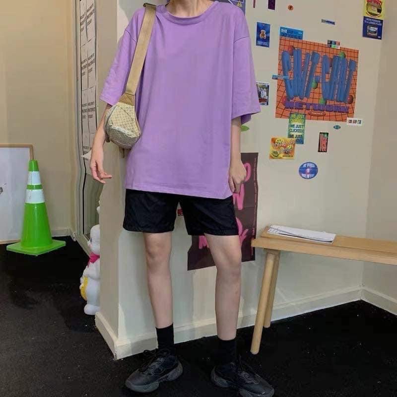 Áo Thun Trơn Tay Lỡ Dáng Rộng Unisex Nam Nữ Unisex- Áo phông Đôi Trơn Ulzzang